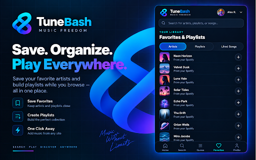 Free Music Player & Song Search – TuneBash screenshot
