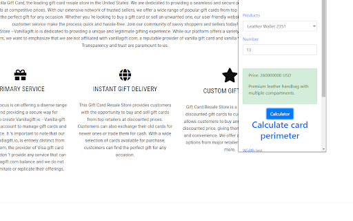 Vanilla Gift Card screenshot