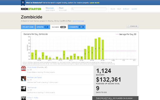 Kicktraq screenshot