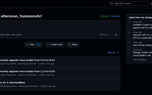 GitHub Keyboard Navigator screenshot