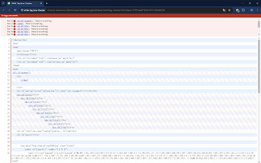 HTML Tag Error Checker screenshot