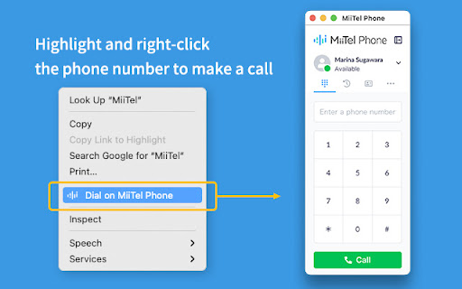 MiiTel Phone screenshot