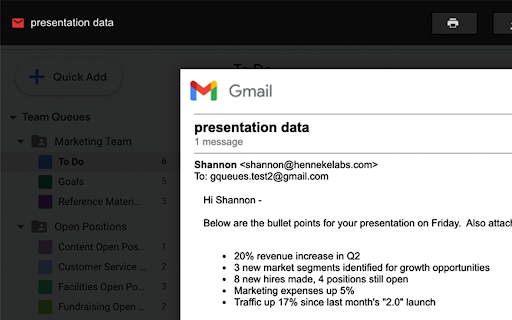 GQueues for Gmail screenshot