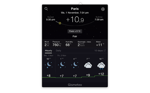 Gismeteo screenshot