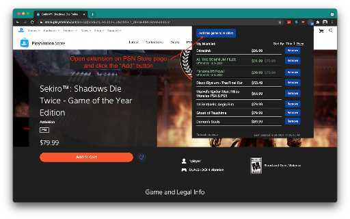 PlayStation Store Wishlist screenshot