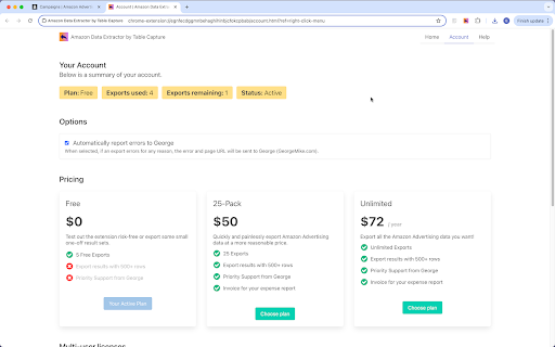 Data Extractor for Amazon by Table Capture screenshot