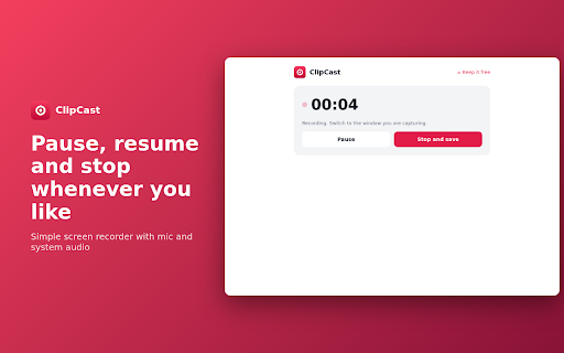 ClipCast: Simple Screen Recorder screenshot