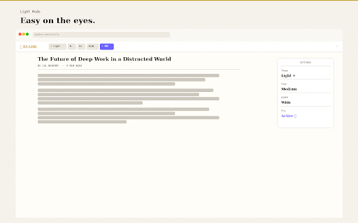 READR – Clean page, one click screenshot