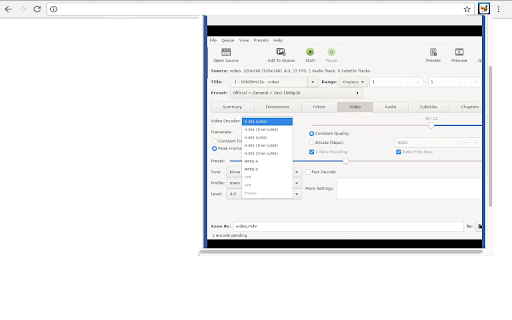 Handbrake - video converter screenshot