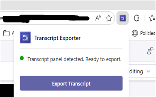 Teams Transcript Exporter screenshot