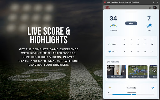 NFL Live Hub: Scores, Stats & Fan Chat screenshot