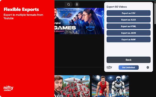 Y-Videos Scraper: Export Channels, Playlists, Comments & More screenshot