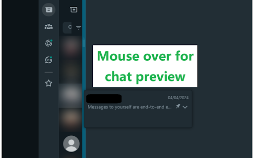 WhatsApp Web Chat List Resizer screenshot