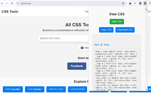 View CSS screenshot