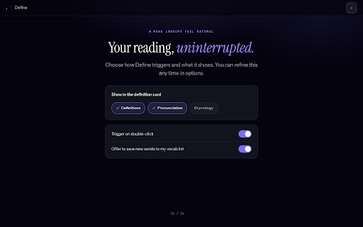 Define — Double-Click Dictionary & Vocab Builder screenshot