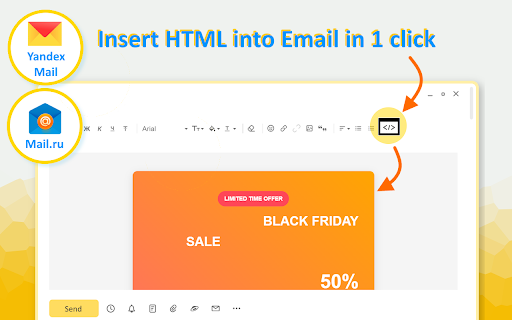 Html2Email: Вставить HTML в Яндекс.Почту и Mail.ru screenshot