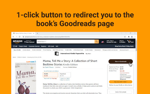 Amazon to Goodreads Navigator screenshot
