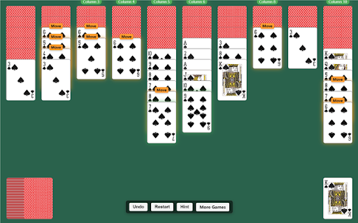 Silkweaver Spider Solitaire: Undo, Hint screenshot