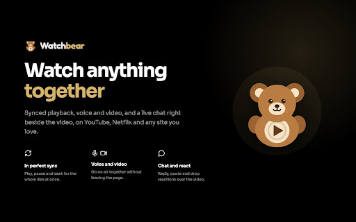 Watchbear: Watch Party & Watch Together Sync screenshot