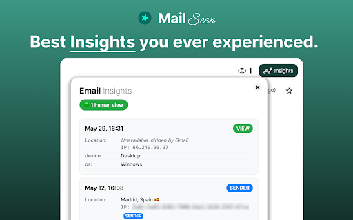 Mail Seen - Unlimited Email Tracker for Gmail screenshot