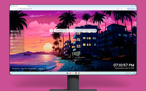 Retrowave Beach Live Wallpaper screenshot