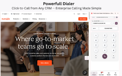 Twilio Auto Dialer & Softphone – CRM, Click-to-Call, SMS & Call History screenshot