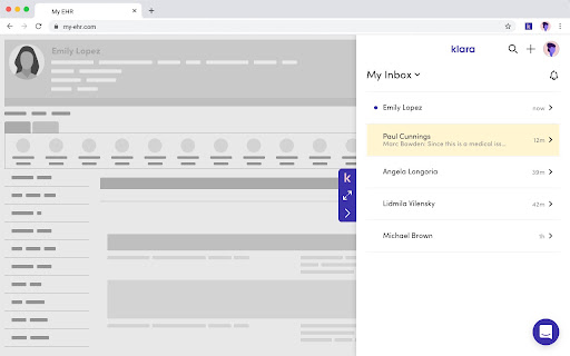 Klara Chrome Extension screenshot