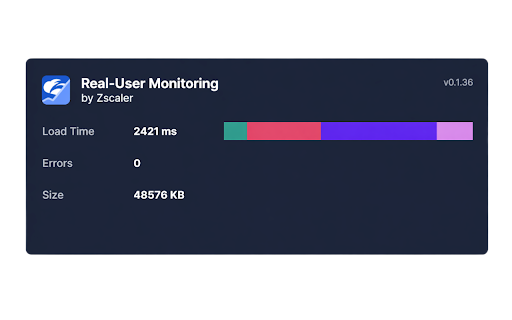 Zscaler Real User Monitoring (RUM) screenshot