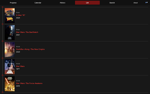 Side Trakt (companion app for Trakt.tv) screenshot