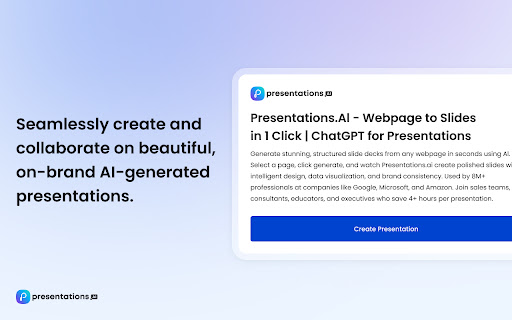 Presentations.AI – Webpage to Slides in 1 Click | ChatGPT for Presentations screenshot