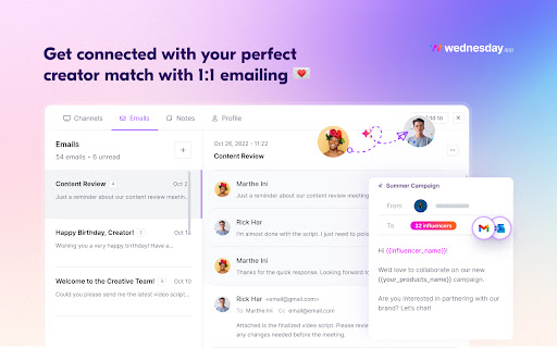 Influencer Analytics by Wednesday screenshot