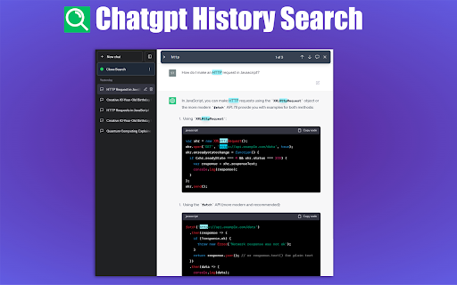 ChatGPT Chat History Search screenshot