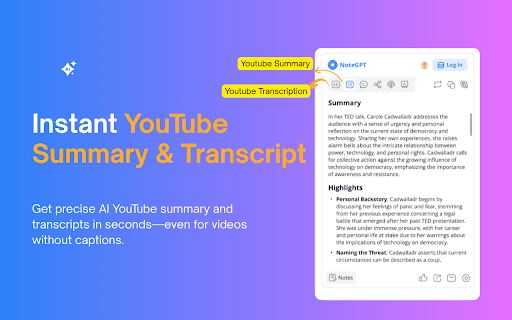 NoteGPT: YouTube Summary, Chat with AI Assistant, ChatGPT DeepSeek Claude screenshot