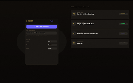 READR – Clean page, one click screenshot