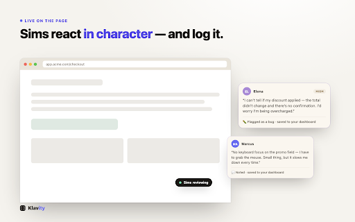 Klavity – AI Bug Reporter & Feedback for Jira, Linear, GitHub screenshot