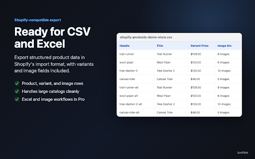 Shopify Store Scraper - Export Products to CSV screenshot