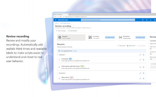 Azure App Testing screenshot