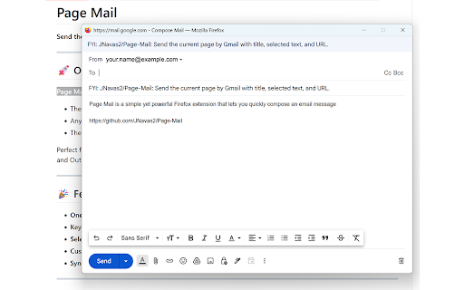 Page Mail screenshot