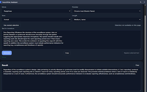 NanoWrite Assistant screenshot
