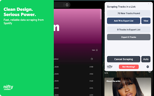 S-Music Scraper: Export Playlists, Artists, Tracks & More screenshot