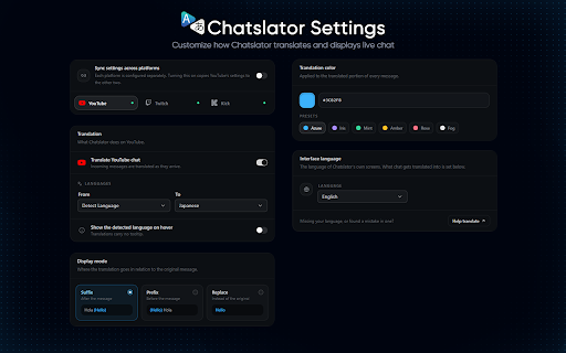 Chatslator: Livestream Chat Translator screenshot