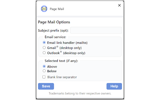 Page Mail screenshot