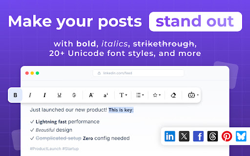 LinkedIn Text Formatter: Bold Text & 20+ Fonts | Post Formatter screenshot