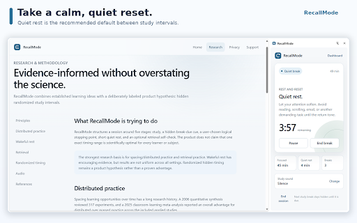 RecallMode — Smart Study Breaks screenshot