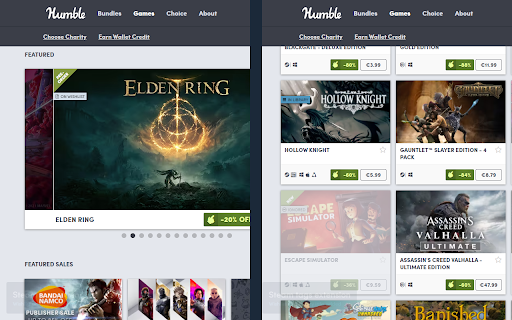 Steam tags for Humble Bundle screenshot