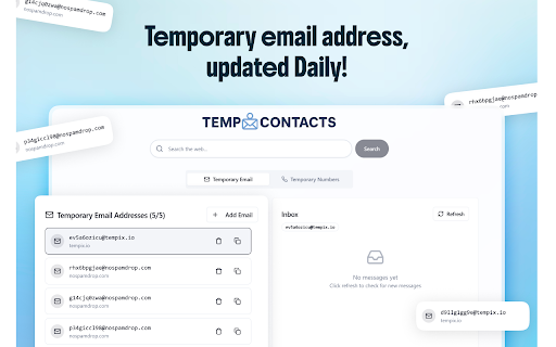 Temporary Contacts – Temp Phone Number and Temp Mail Instantly screenshot