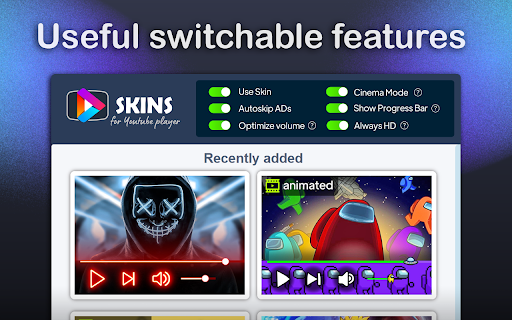 Skins for YouTube player screenshot