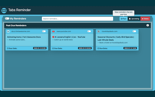 Tabs Reminder screenshot