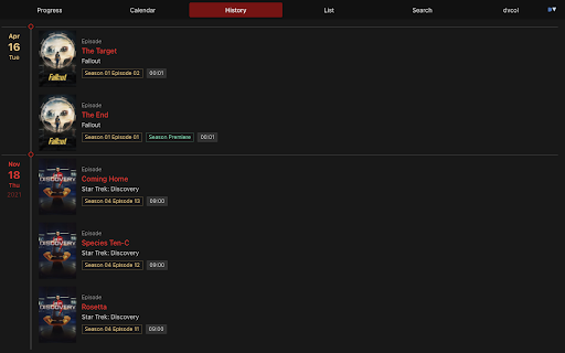 Side Trakt (companion app for Trakt.tv) screenshot