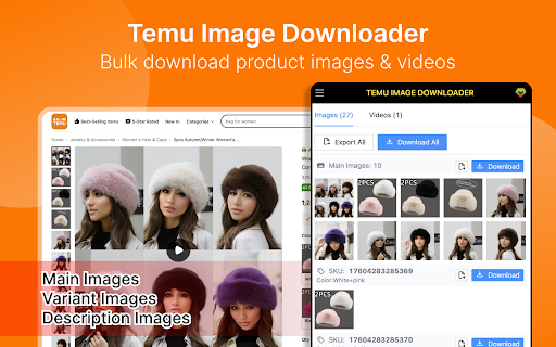 Temu Image Downloader - One-Click Download for Temu Images & Videos screenshot